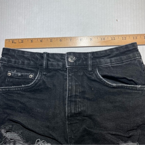 Distressed Black Denim Shorts - Picture 5 of 10